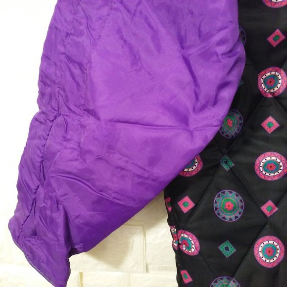 Vintage 90s London Fog Quilted Coat Liner -Lreg Daisy Circles Zipper-edge Nylon - Picture 12 of 12